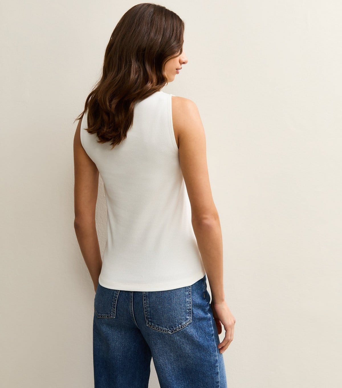 New Look Women's Tall Cream Button Through Tank Top New Look - 4