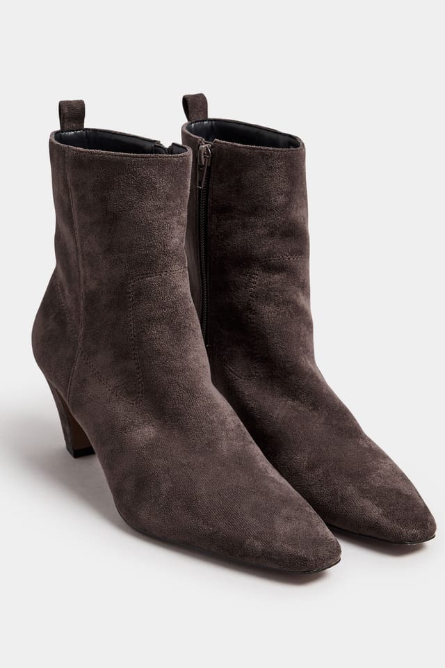Long Tall Sally Long Tall Sally Women's Heeled Ankle Boots in Dark Brown - 2