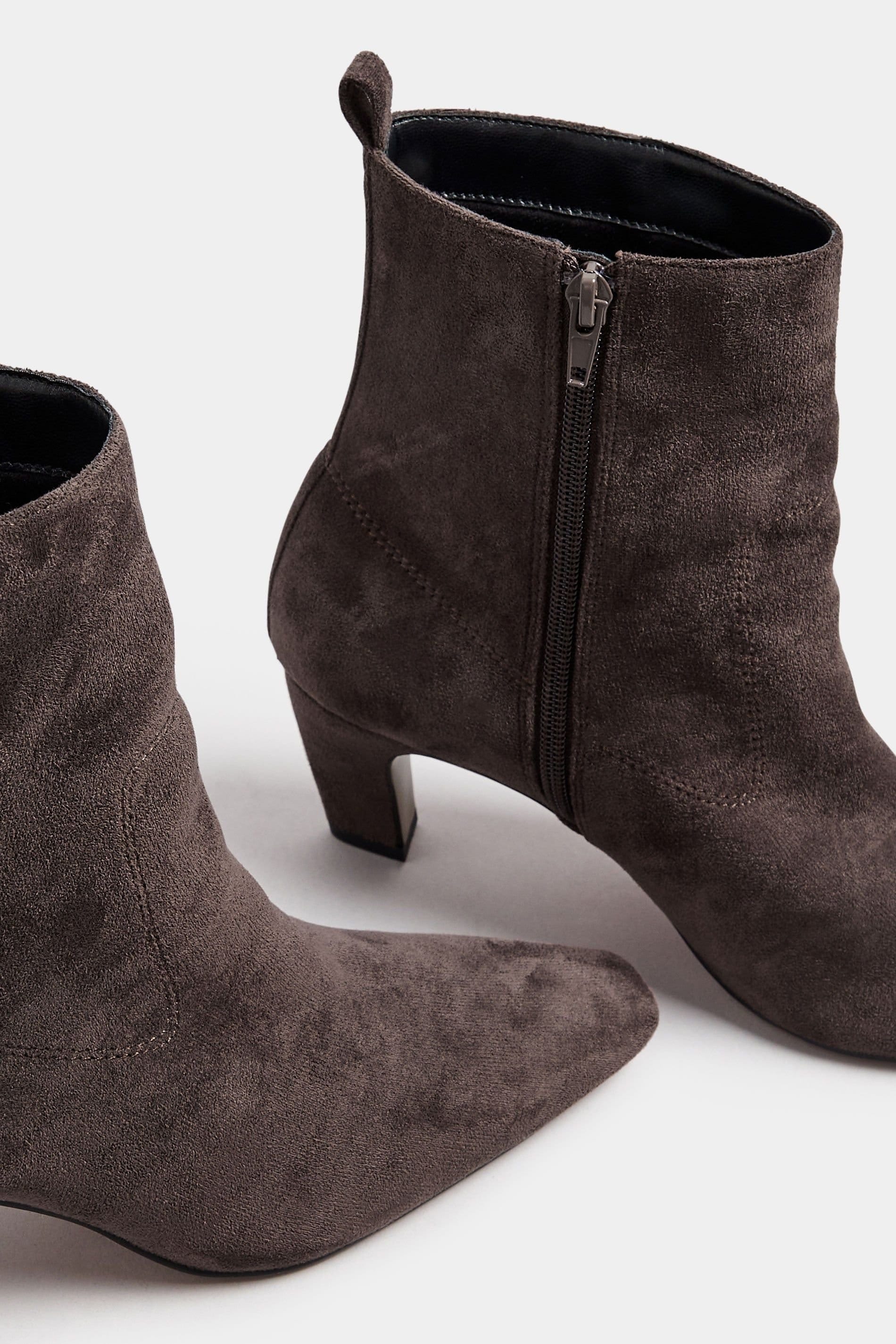 Long Tall Sally Long Tall Sally Women's Heeled Ankle Boots in Dark Brown - 4