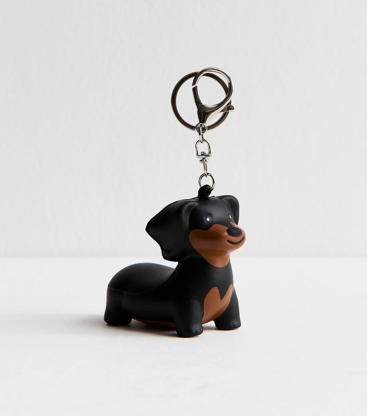 New Look Black Sausage Dog Stress Ball Key Ring New Look
