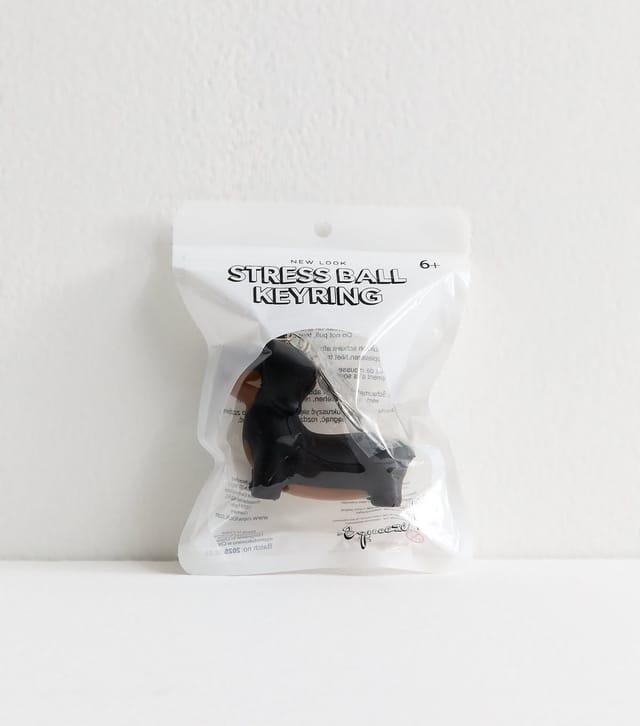 New Look Black Sausage Dog Stress Ball Key Ring New Look - 2