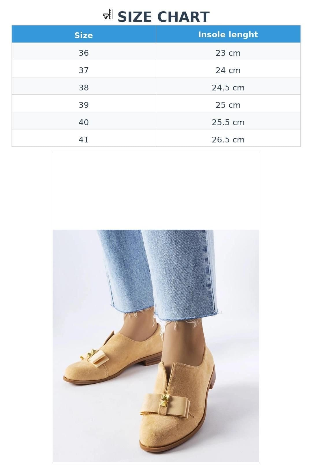 Love Lace Love Lace Women's Suede Ballet Flats with Bow & Studs Slip On Low Ankle Boots in Beige - 4