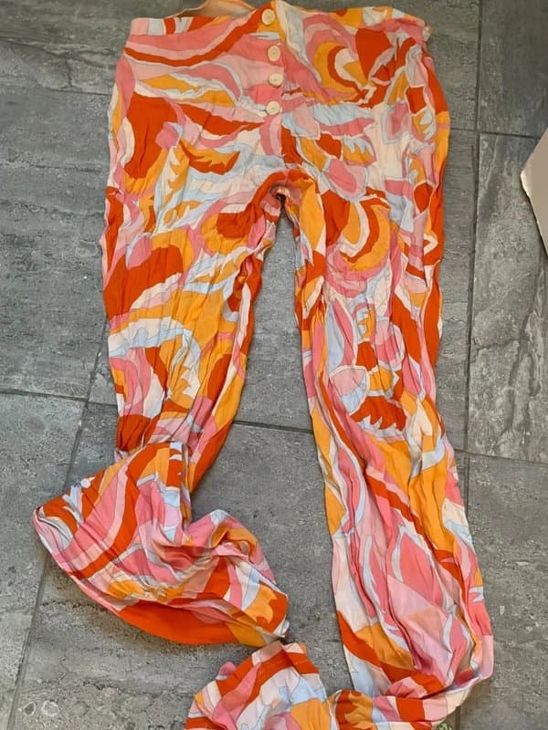 MNG MNG orange 60s design wide leg trousers size 12