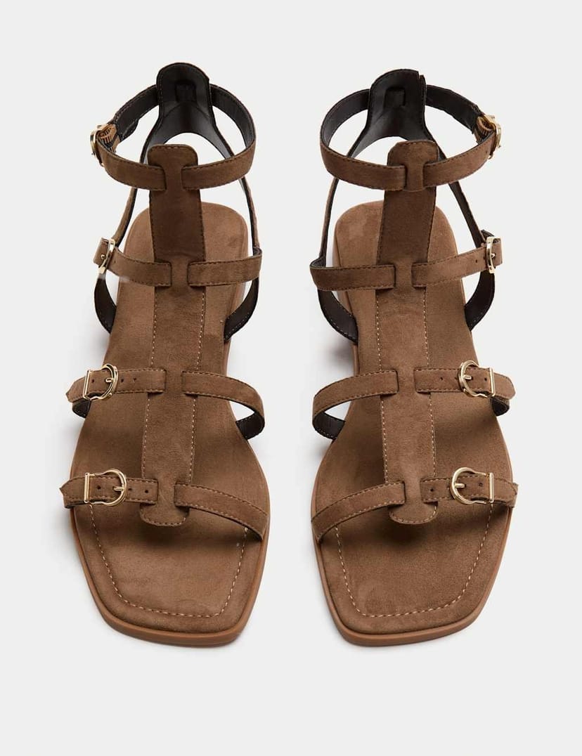 Marks & Spencer M&S Strappy Flat Gladiator Sandals Taupe - 1