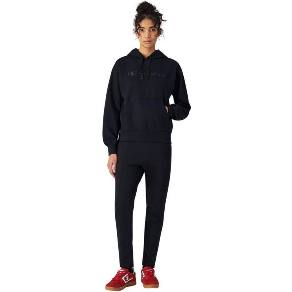 Champion Champion Women's Embroidered Logo Kangaroo Pocket Hoodie in Black - 4