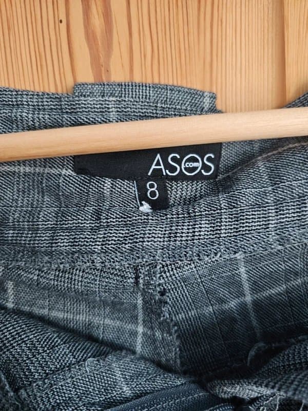 ASOS Cute Asos grey, black check shorts with button detail. Size 8