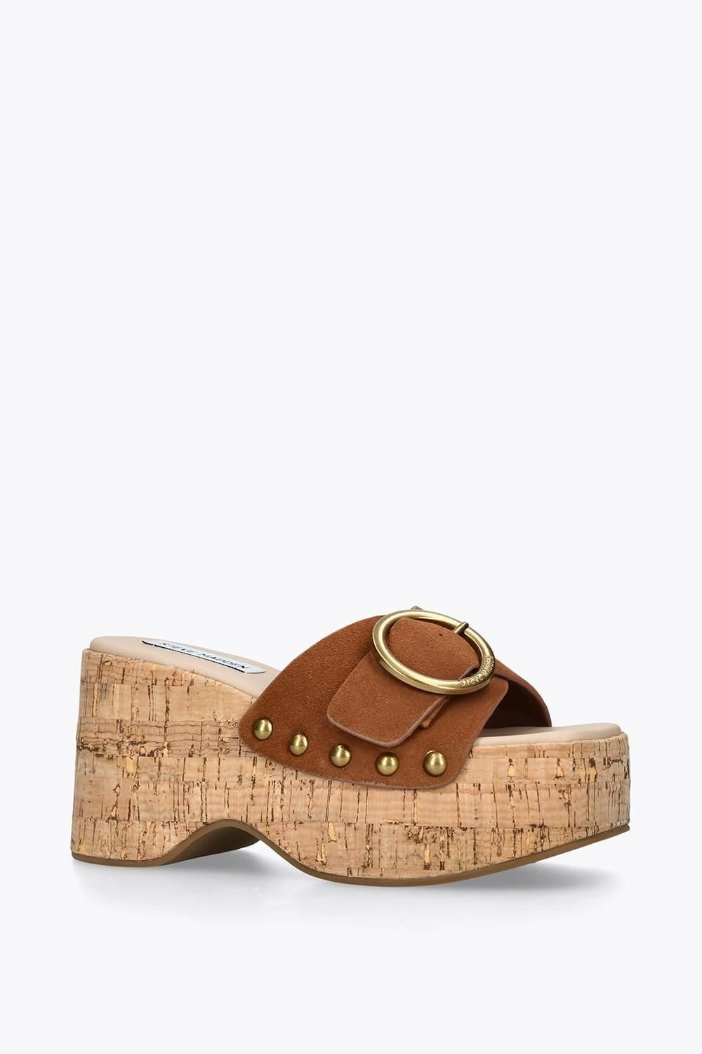 Steve Madden STEVE MADDEN Women's 'Pedestal Brown Suede' Suede Sandals - 4