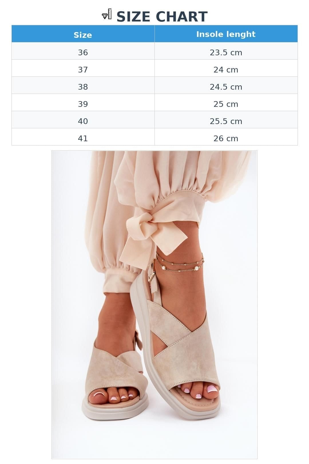 Love Lace Love Lace Women's Jezzi Wedge Heel Buckle Sandals with Adjustable Strap Comfort in Beige - 4