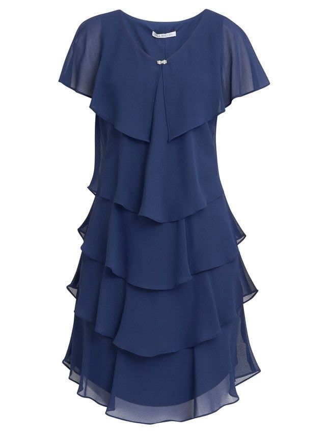 Gina Bacconi Gina Bacconi Women's Bella Georgette Tiered Dress in Navy - 4