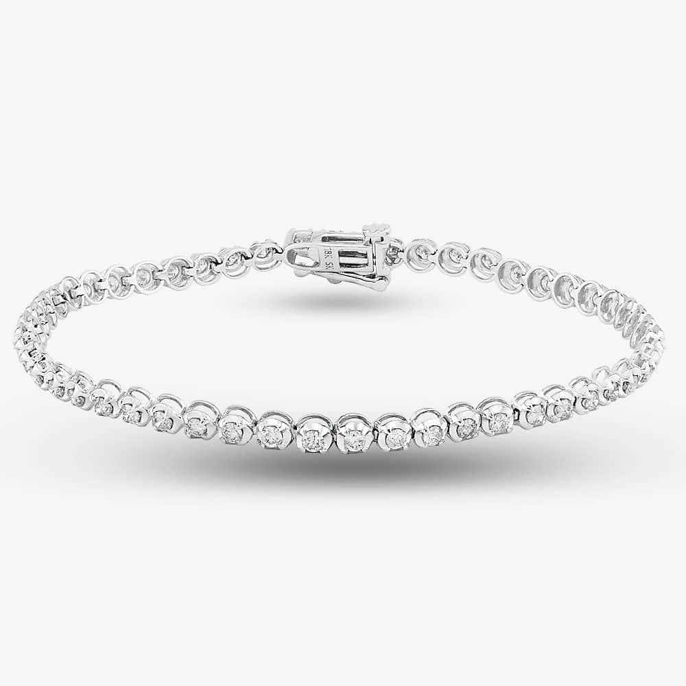 T.H.Baker T.H.Baker 18ct White Gold 1.50ct Diamond Tennis Bracelet
