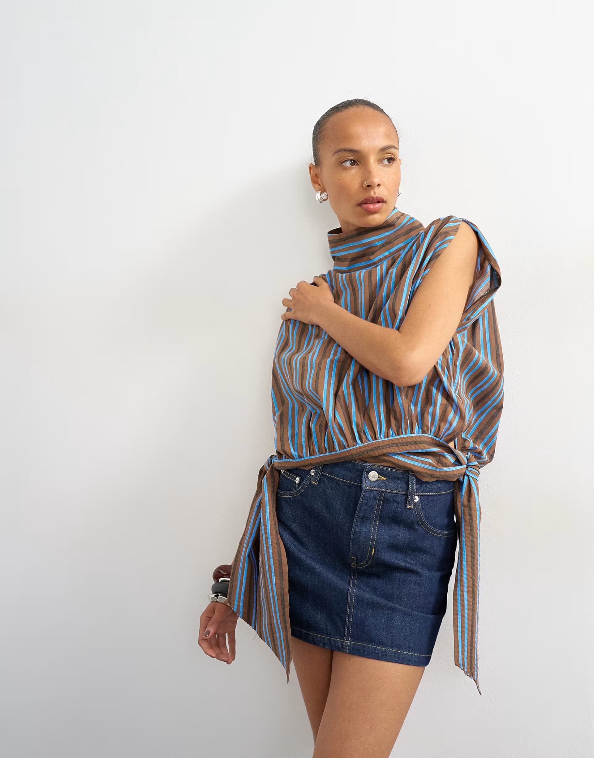 ASOS Topshop denim pelmet skirt in inidgo rinse