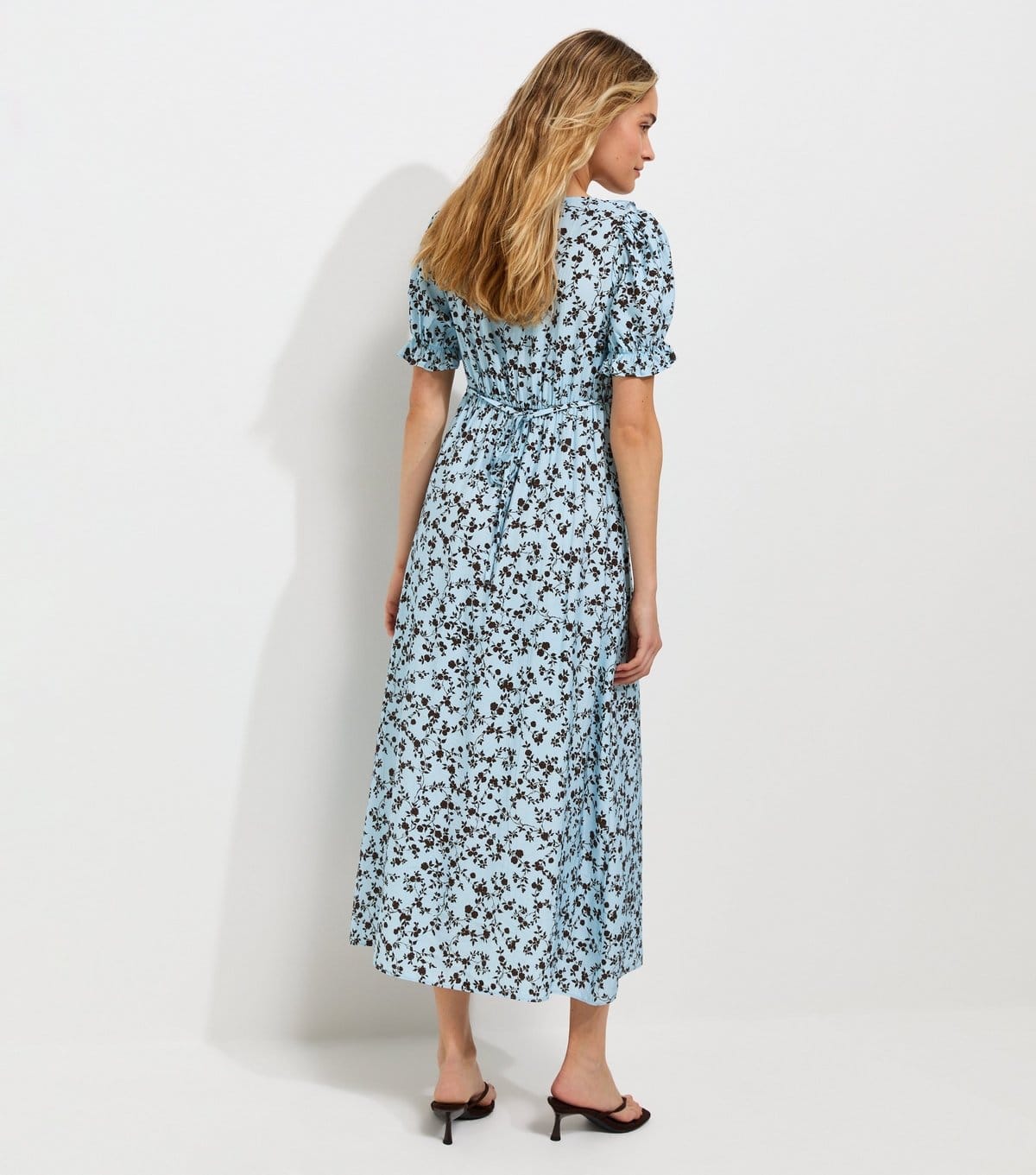 New Look Women's Blue Floral Square Neck Midi Tea Dress New Look - 4