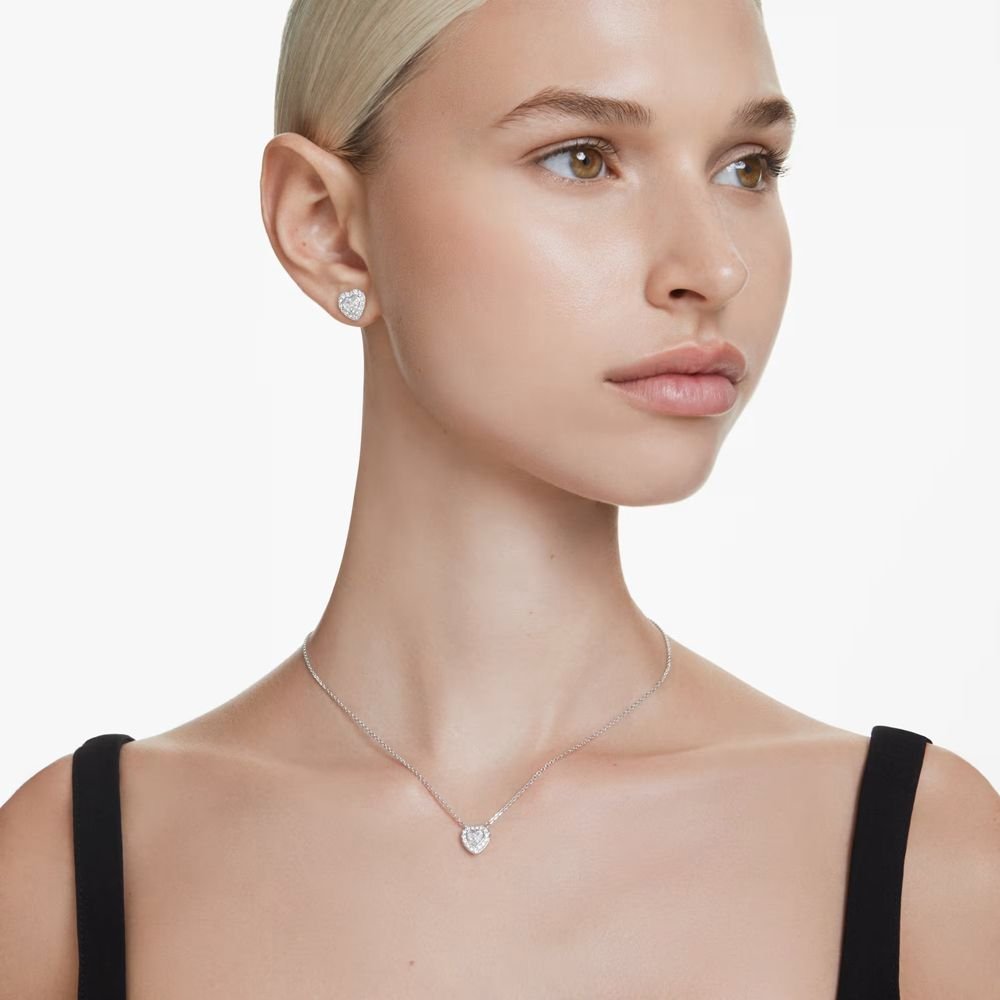 Swarovski Swarovski Women's Ariana Grande X Capsule White Crystal Heart Pendant Necklace 5720852 in Silver - 4