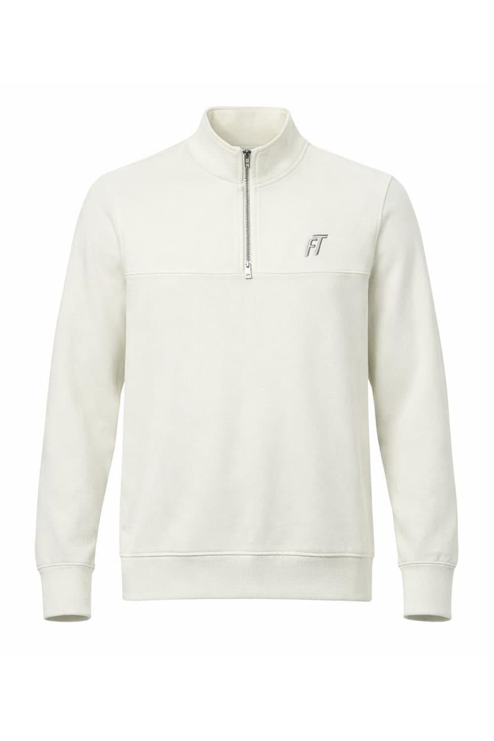 Foster Taylor Foster Taylor Men's Quarter-Zip Mock-Neck Sweatshirt in Ecru
