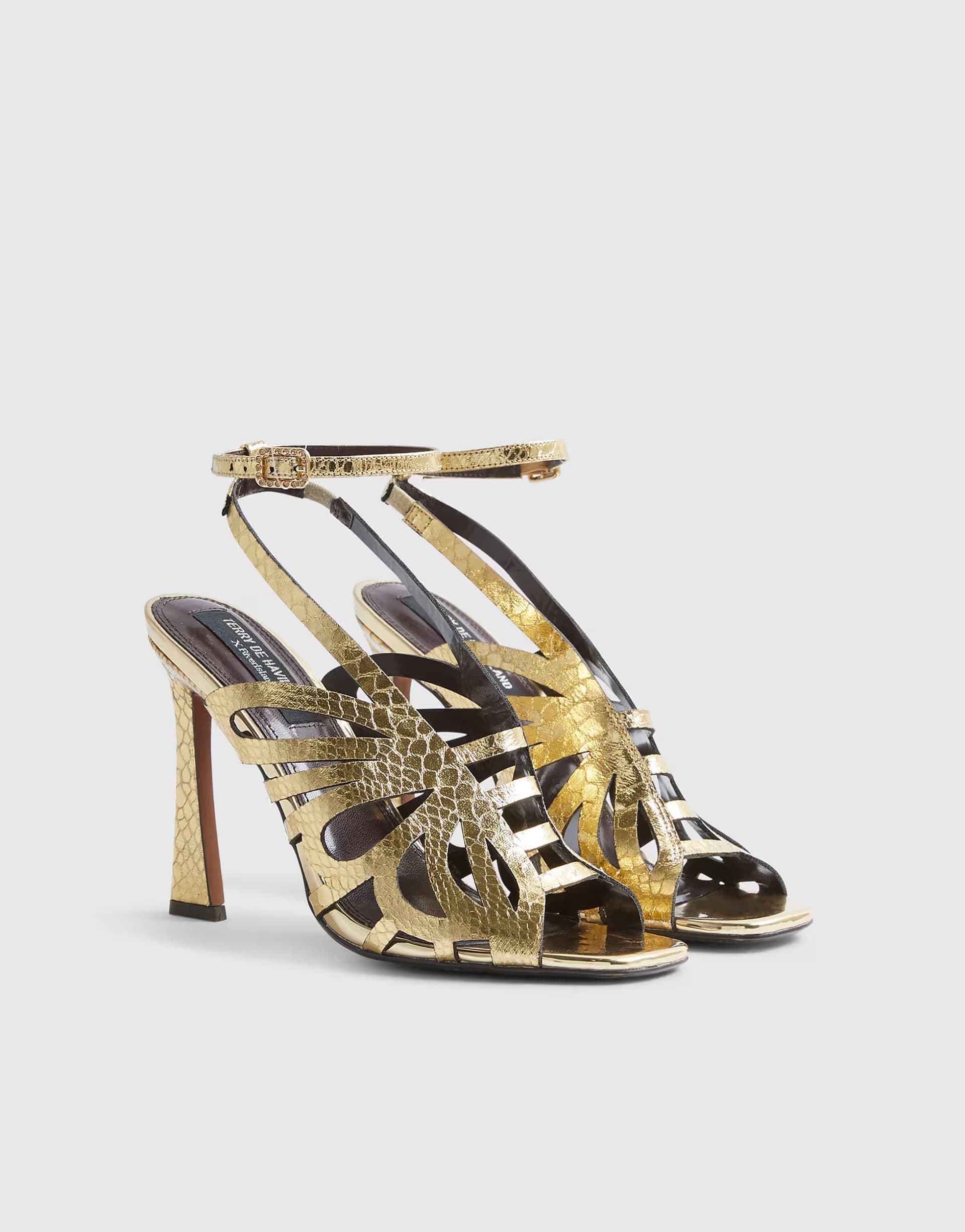 ASOS ASOS Gold Caged Metallic Sandals