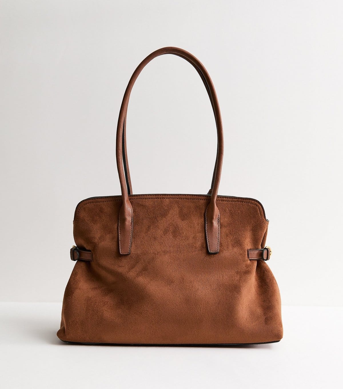 New Look Dark Brown Faux Suede Slouchy Tote Bag New Look - 4