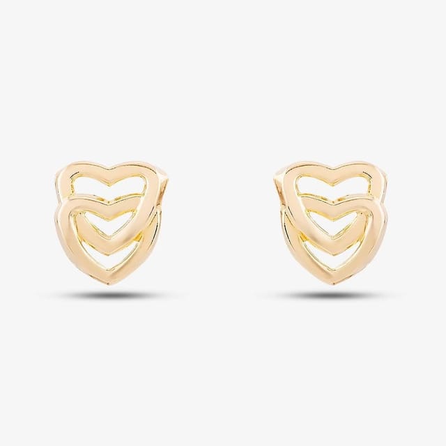 T.H.Baker T.H.Baker Women's 9ct Yellow Gold Entwined Heart Stud Earrings 1.55.7529 - 2