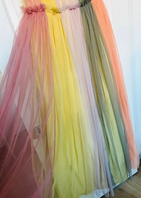 ASOS ASOS Rainbow Tulle Maxi Dress Pastel Fairy Wedding Party UK 12