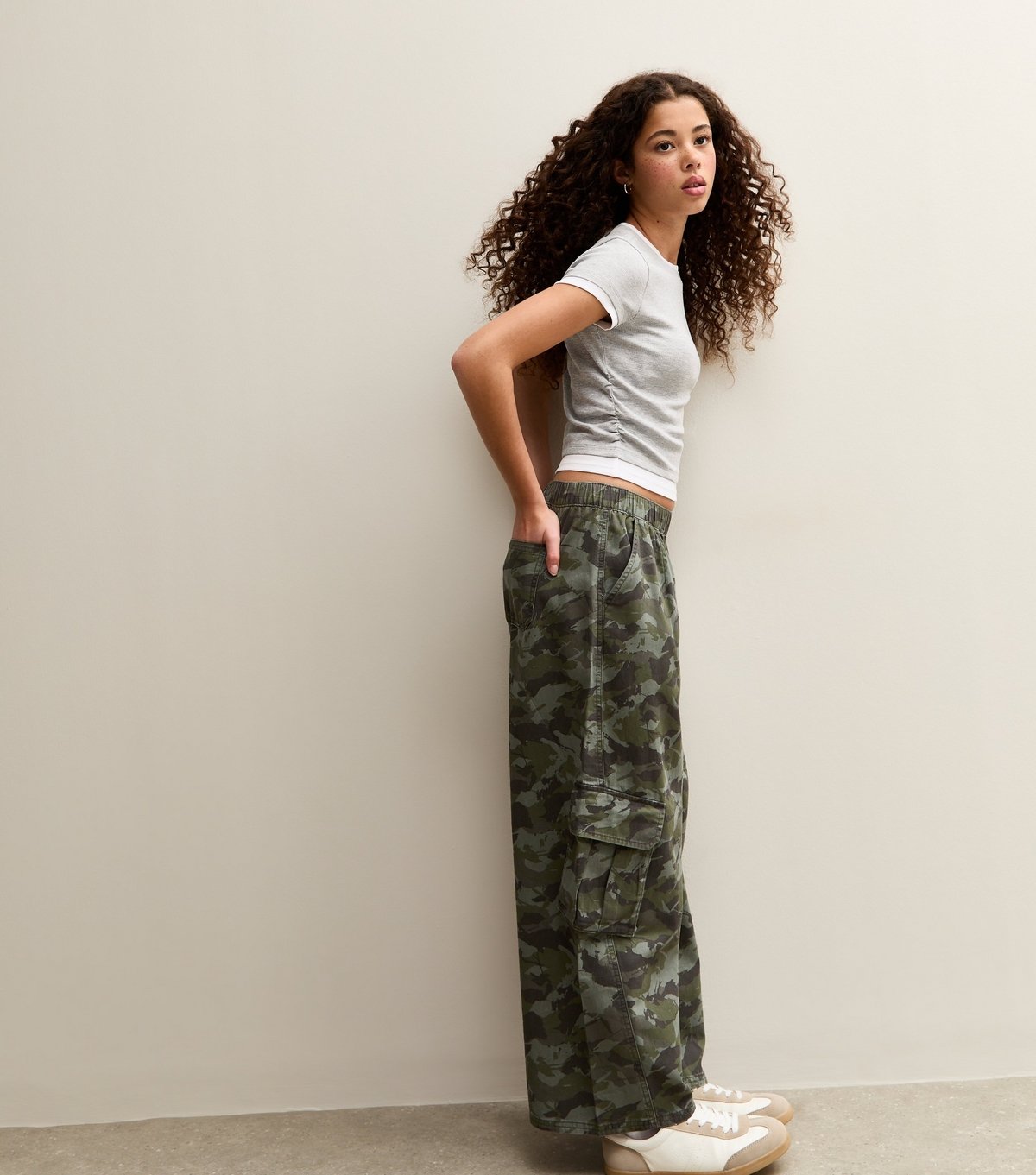 New Look Girls' Light Grey 2 in 1 Ribbed Ruched Side Top New Look - 3