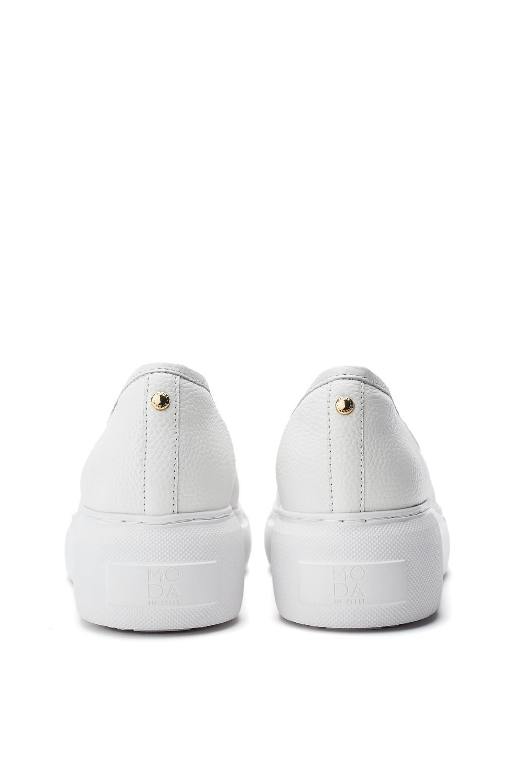 Moda In Pelle Moda In Pelle Women's 'Chamomile' Leather Loafers in White - 4