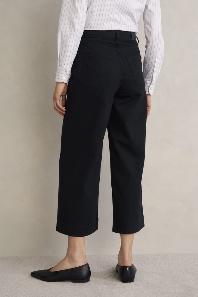 Hobbs London Hobbs London Women's Brinley Wide Leg Cropped Jean in Black - 3