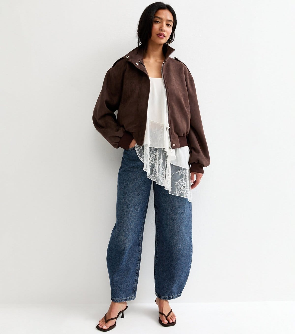 New Look Teal Vintage Tint Barrel Leg Jeans