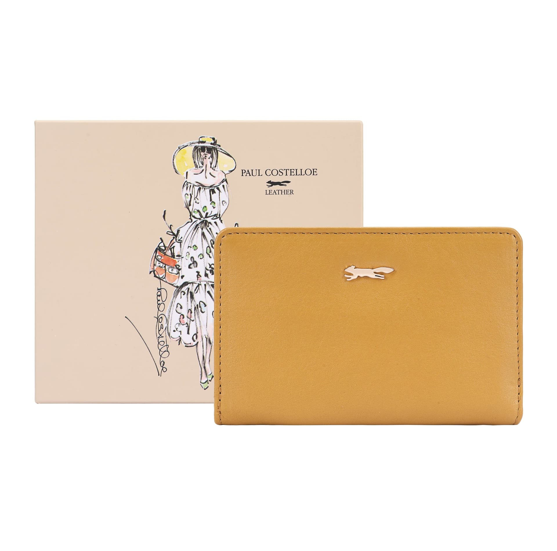 Paul Costelloe Paul Costelloe Women's Pansy Leather Purse in Mustard