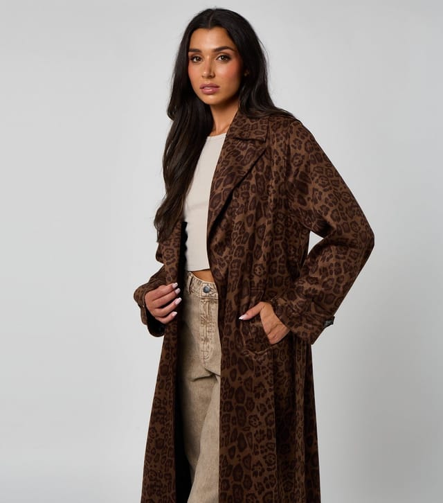 Urban Bliss Women's Brown Leopard Print Trench Coat Urban Bliss New Look - 3