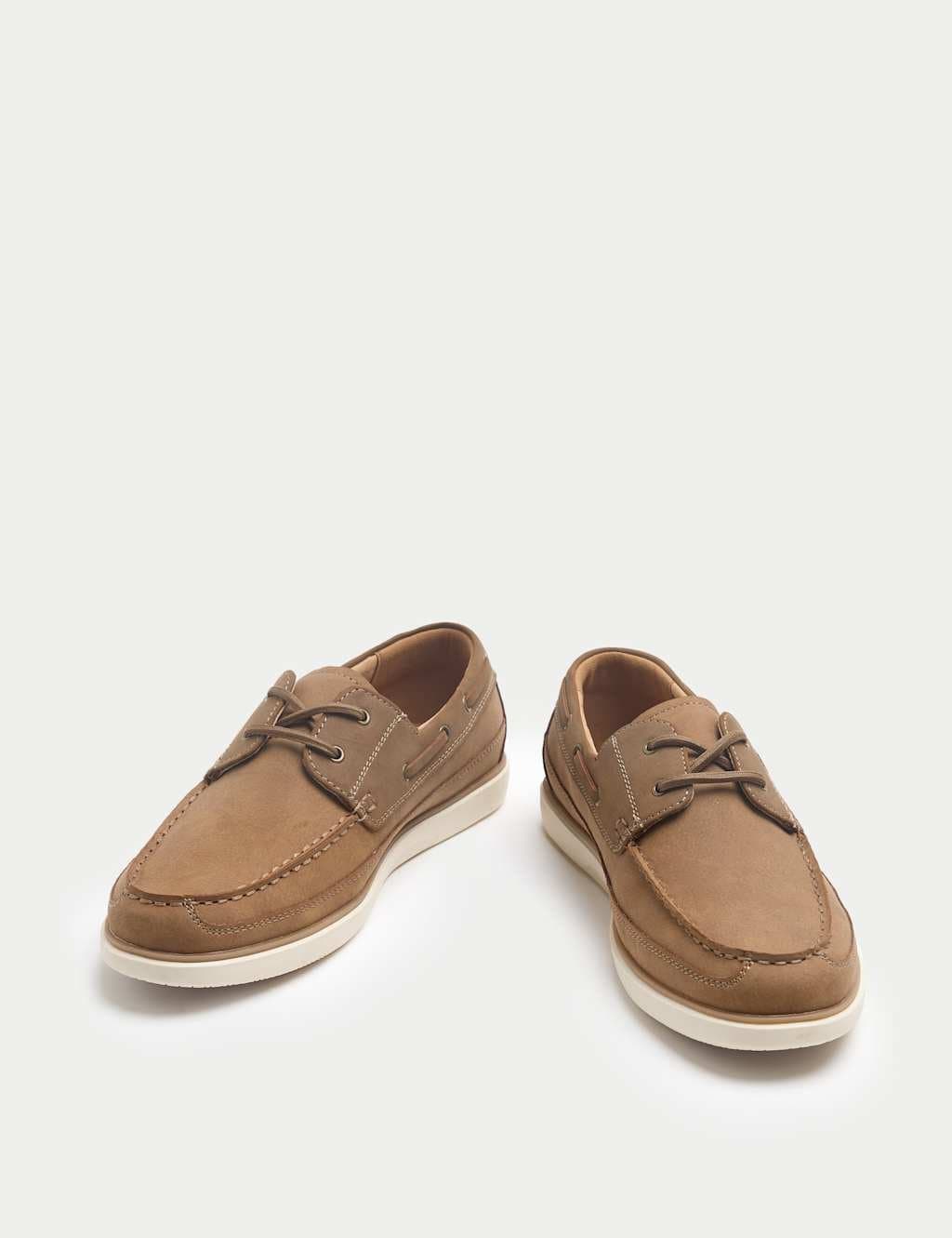 Marks & Spencer M&S Tan Deck Shoes with White Soles