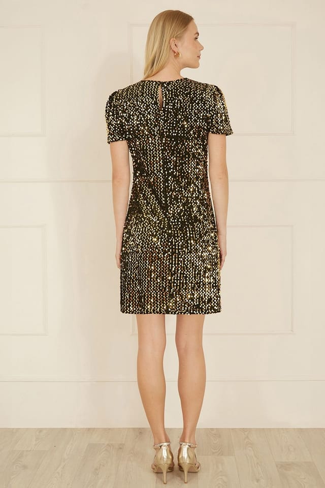 Yumi Yumi Women's Gold Sequin Tunic Dress - 3