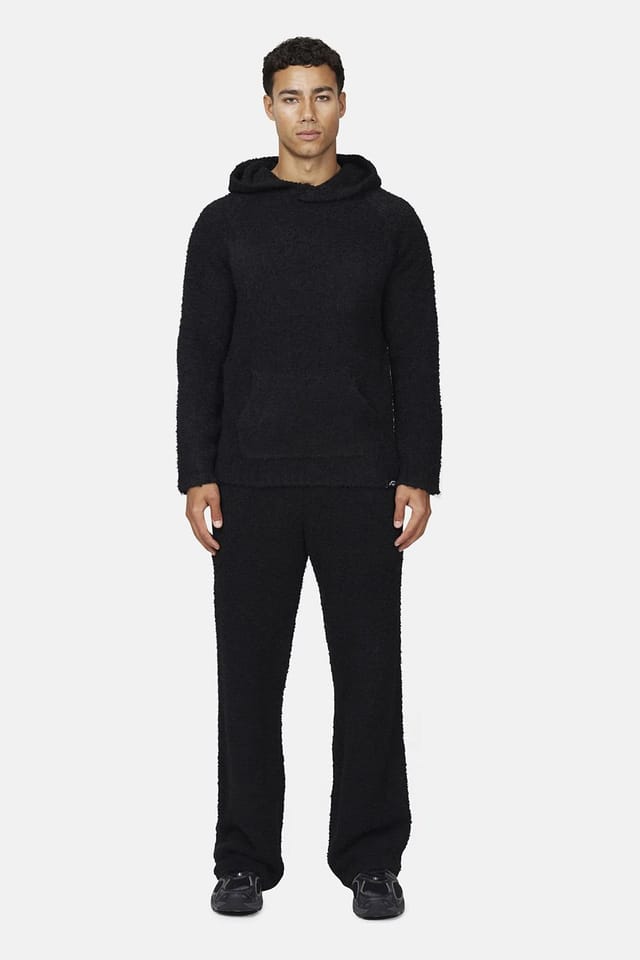 Good For Nothing Good For Nothing Men's Relaxed Boucle Knitted Pullover Hoodie in Black - 2