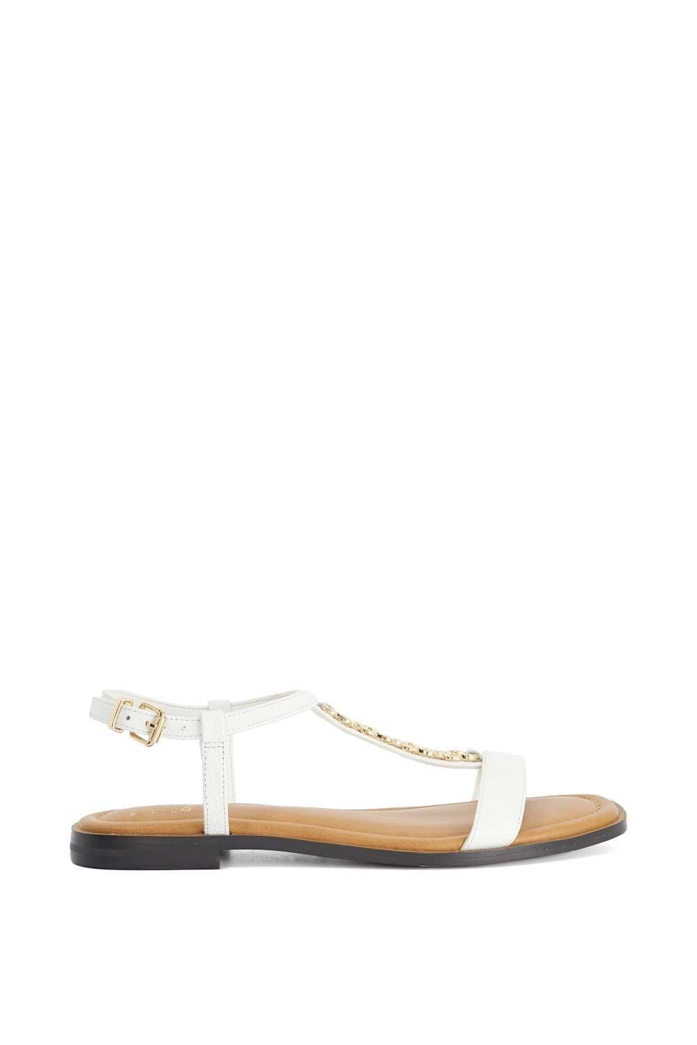 Dune London Dune London Women's Wide Fit 'Lollipops' Leather Sandals in White