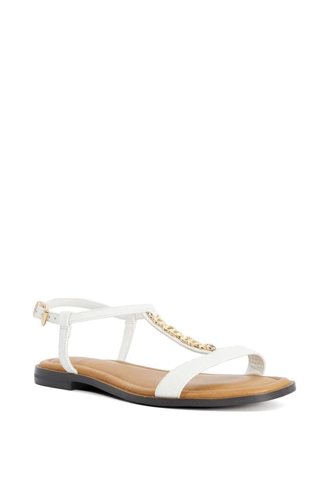 Dune London Dune London Women's Wide Fit 'Lollipops' Leather Sandals in White - 2