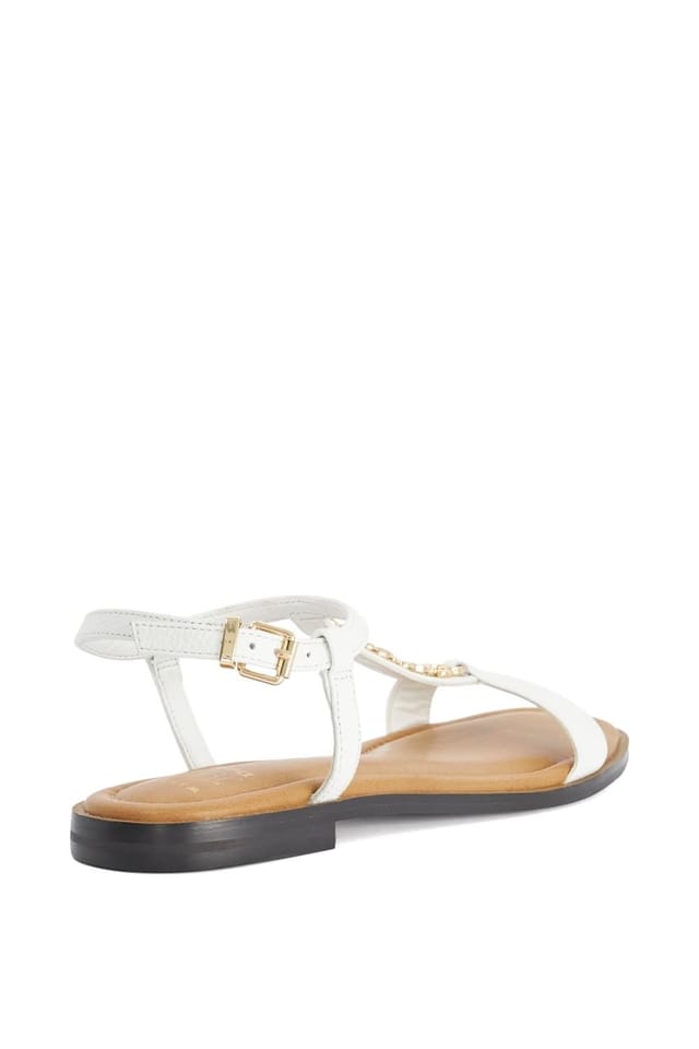 Dune London Dune London Women's Wide Fit 'Lollipops' Leather Sandals in White - 3