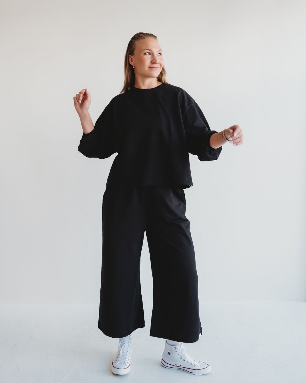 Turtledove London Turtledove London Women's Noor Black Wide Leg Trousers - 3