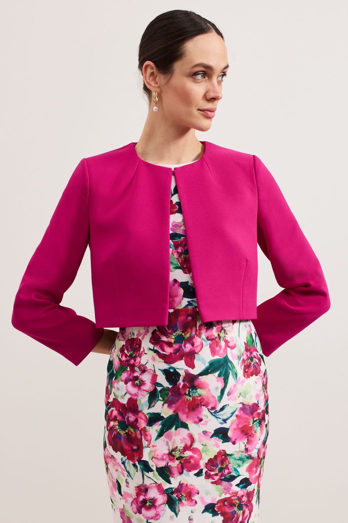 Phase Eight Phase Eight Women's Phoebe Cropped Tailored Jacket in Fuchsia - 1
