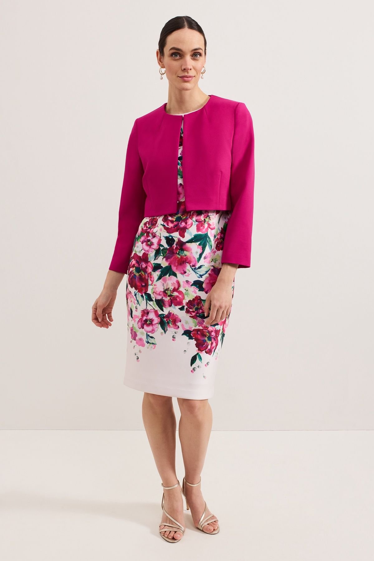 Phase Eight Phase Eight Women's Phoebe Cropped Tailored Jacket in Fuchsia - 3