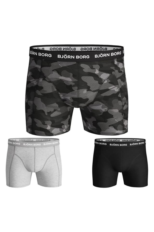 Bjorn Borg Bjorn Borg Men's 3 Pack Cotton Stretch Boxers Soft Everyday Underwear Shorts in Black - 2