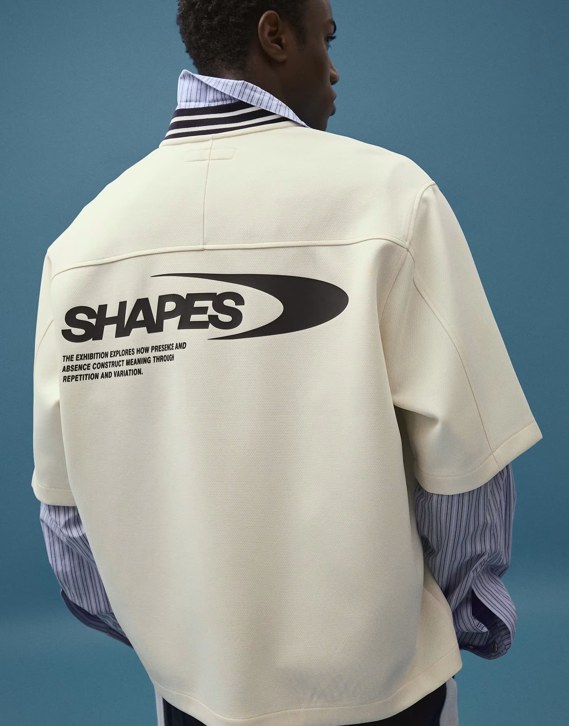 ASOS Bershka Short sleeve boxy print shirt in ecru