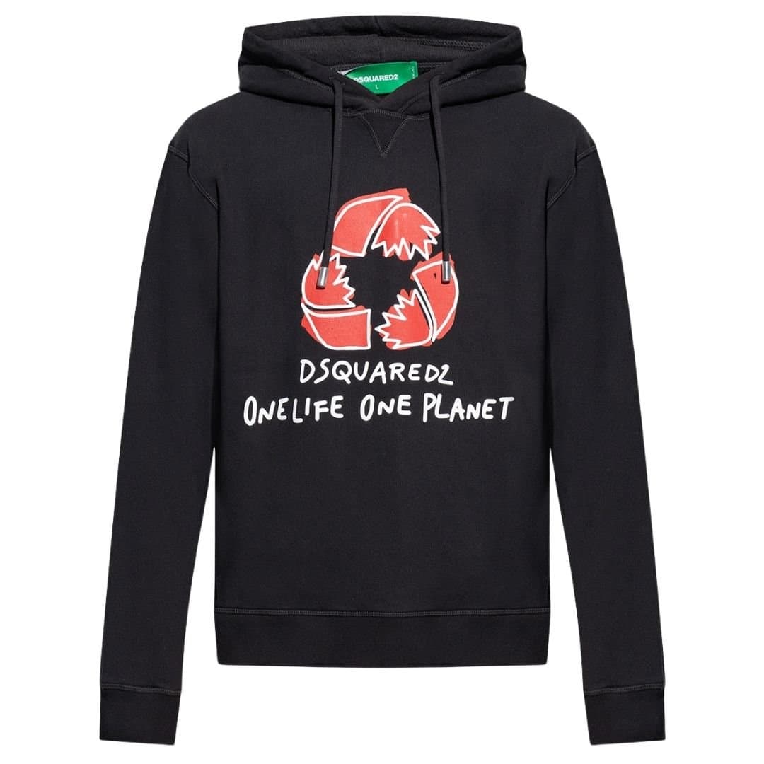 Dsquared2 Dsquared2 Black Cotton Hoodie