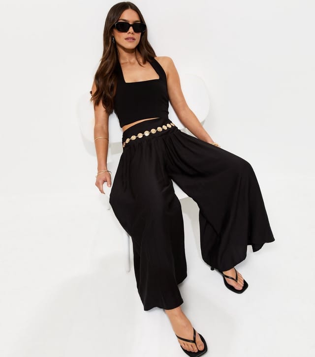 New Look Women's Petite Black Palazzo Wide Leg Trousers New Look - 3