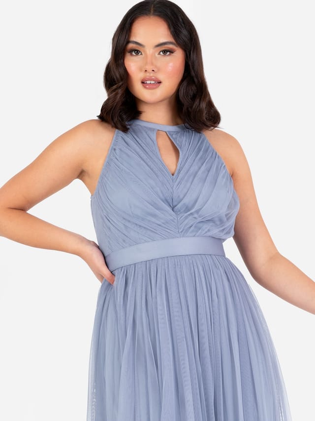 Anaya with Love Anaya with Love Women's Halter Neck Maxi Dress in Duck Egg Blue - 2