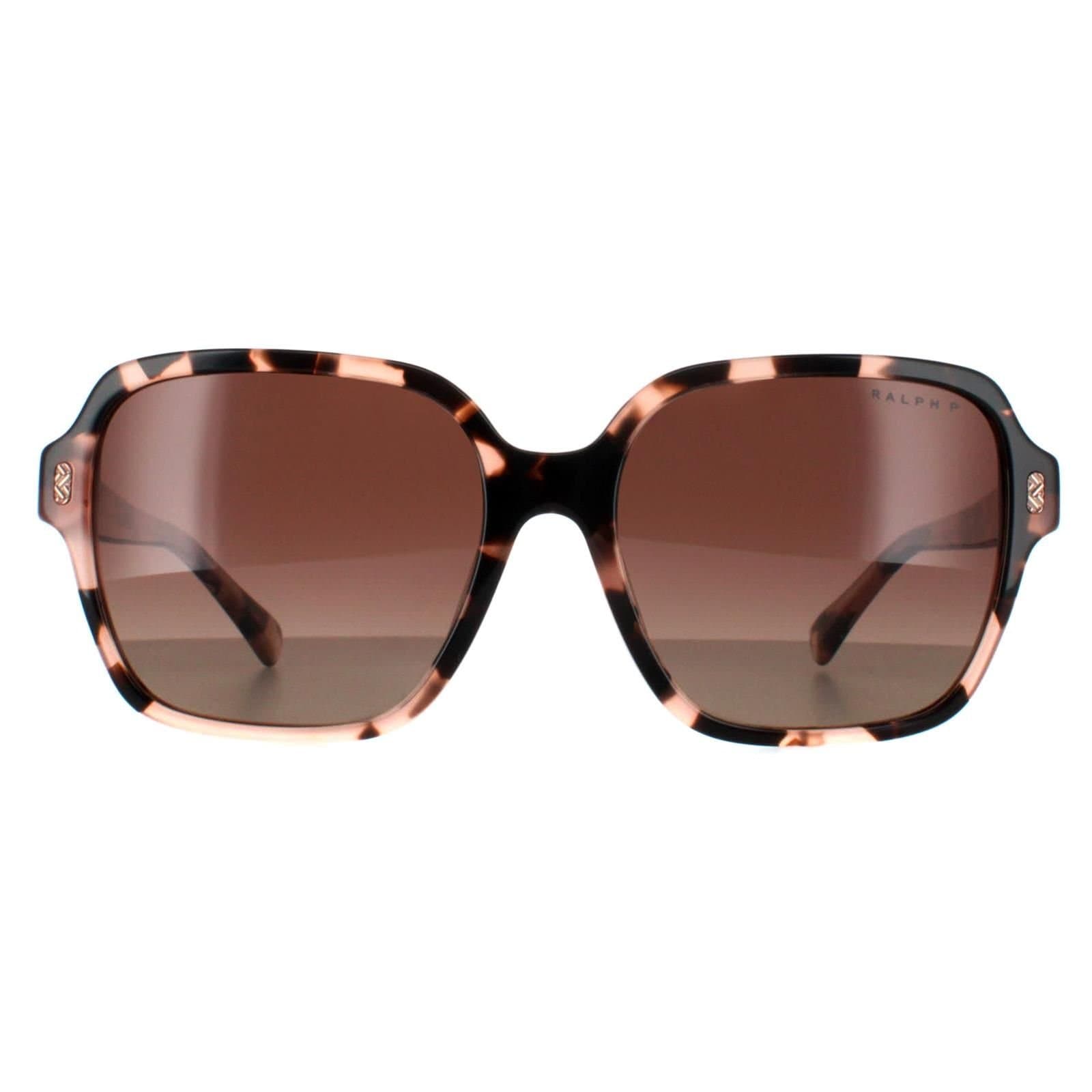 Ralph by Ralph Lauren Ralph by Ralph Lauren Women's Square Shiny Pink Havana Brown Gradient Polarized RA5304U