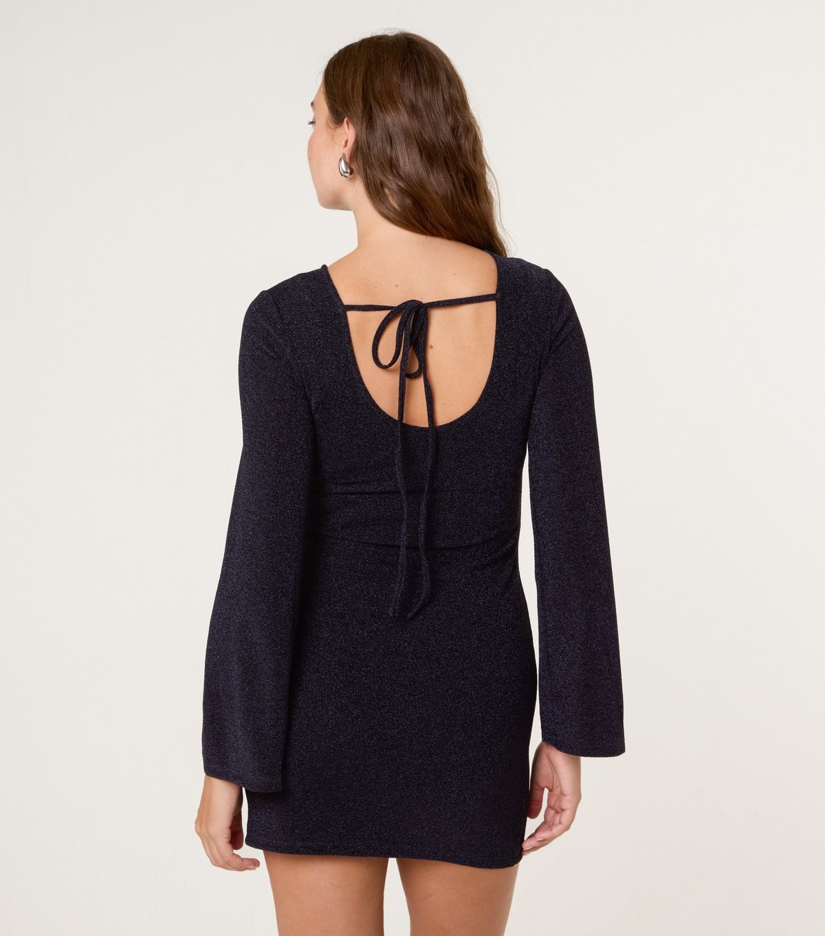 Blue Vanilla Women's Navy Glitter Mini Dress Blue Vanilla New Look - 4