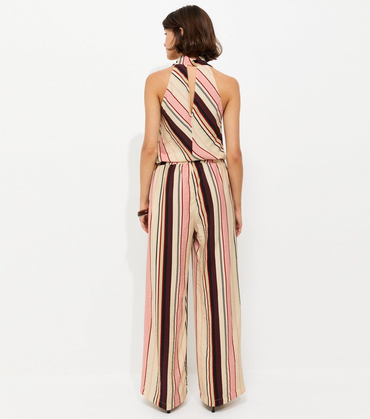 New Look Women's Cream Striped Drawstring Wide Leg Trousers New Look - 4