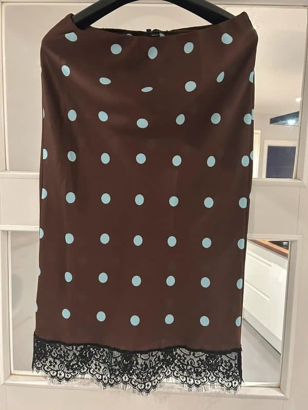 New Look New look spotty satin skirt Brown blue new w tags size 10
