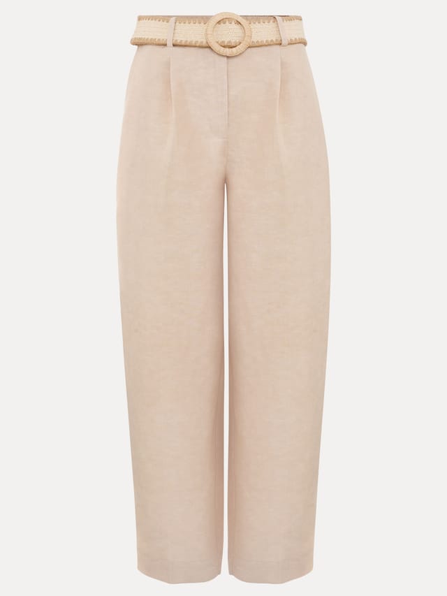 Phase Eight Phase Eight Women's Elena Linen Trouser in Light Beige - 2