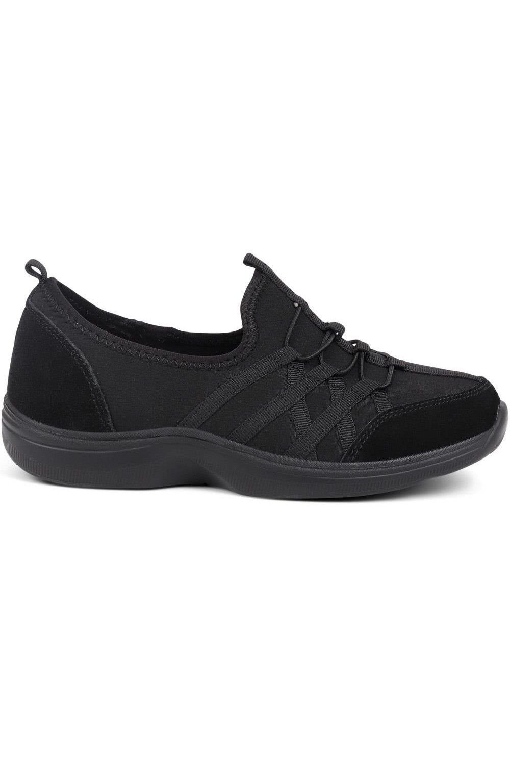 Easyfit Easyfit Women's Extra-Wide Bungee Lace Trainers in Black - 2