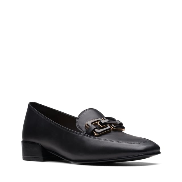 Clarks Clarks Women's Seren 30 Easy Black Leather Loafers, Slip Ons - 2