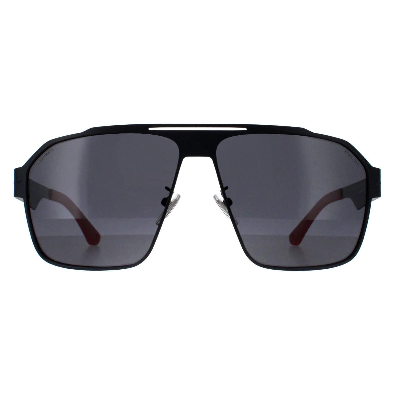 Police Police Men's Aviator Matte Dark Grey Smoke Polarized SPLL08M Summit 1